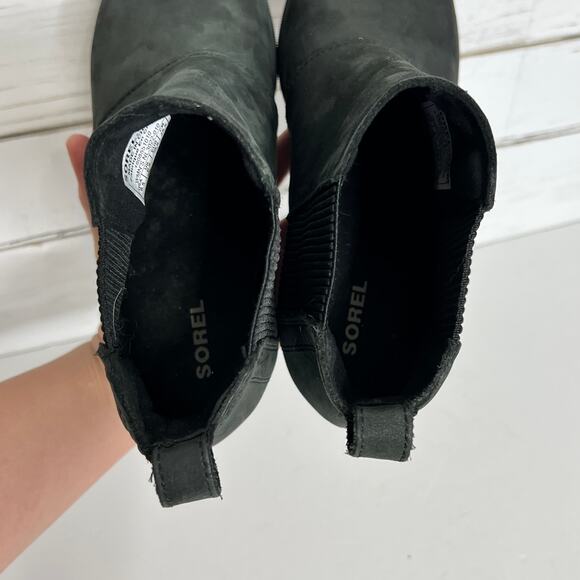 Sorel Joan of Arctic Wedge Ankle Bootie Black Shoe Size 8.5 - Picture 4 of 10